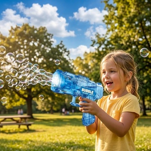 Pistola de Burbujas Eléctrica con Efecto de Explosión de Hielo, Transparente, Automática, para Fiestas de Verano al Aire Libre, con Luces - Product Image 4