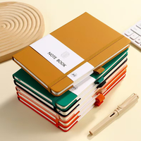 Cahiers A5 en cuir PU 200 pages papier épais carnet de notes blanc avec bande élastique stylo fente ruban signet pour étudiant