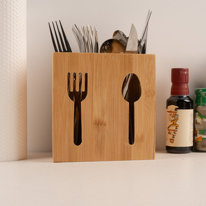 Organisateur en bois de bambou Vente en gros Restaurant Cuillère de table Couverts Porte-ustensiles de salle à manger Présentoir de <span class=keywords><strong>cuisine</strong></span> - Product Image 3