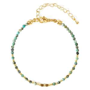 กำไลข้อมือดีไซน์ใหม่สวยหรูหราประดับด้วยหินธรรมชาติ แฟชั่นกำไลประดับด้วยหินกึ่งมีค่าและลูกปัดทองสำหรับผู้หญิง - Product Image 5