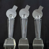 Trophée en cristal personnalisé pour les récompenses d'entreprise, les compétitions sportives et de tennis de table