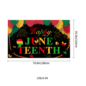 <span class=keywords><strong>Feliz</strong></span> Juneteenth telón de fondo Banner <span class=keywords><strong>19</strong></span> de junio de 1865 Día DE LA LIBERTAD Banner Africano Afro Americano Día DE LA Independencia Suministros de decoración para fiestas - Product Image 5