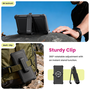Funda Resistente de 3 Capas con Clip para Cinturón para <span class=keywords><strong>iPhone</strong></span> 16e/17e, Carcasa Antigolpes de PC+TPU con Soporte y Protección contra el Polvo - Product Image 2