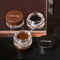 Buat Sendiri MINSHZEE Gel Eyeliner Anda Sendiri, Halus, Tahan Air, Anti Luntur, Tahan Lama, Cepat Kering, Warna Hitam Coklat, Gel Eyeliner untuk Bawah Mata