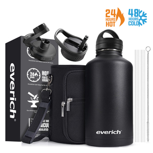 Vente en gros, nouveauté, flacon à vide sport à double paroi de 64oz, <span class=keywords><strong>bouteille</strong></span> d'eau isolée en acier inoxydable avec couvercle en paille et logo - Product Image 2