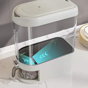 Contenedor de Plástico Hermético a Prueba de Insectos y Humedad con Tapa y Vaso Medidor para Arroz y Granos - Accesorio de Cocina - Product Image 2