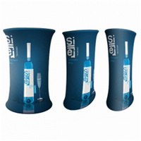 Comptoir pliable personnalisable pour salon professionnel, table d'exposition en aluminium et polyester, impression par transfert thermique, activités promotionnelles