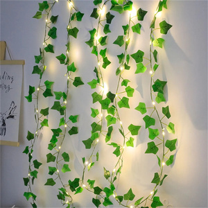 Guirnalda de hojas de hiedra falsa de plástico para decoración de exteriores, planta colgante artificial, cadena de luces <span class=keywords><strong>LED</strong></span> al <span class=keywords><strong>por</strong></span> <span class=keywords><strong>mayor</strong></span> - Product Image 5