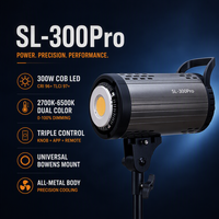 Lumière de studio LED bicolore SL-300Pro 200W avec télécommande 2.4G et contrôle par application, CRI 97+, 19000lm, corps en aluminium