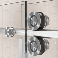 Système d'accessoires de quincaillerie pour porte coulissante de salle de bain d'hôtel, porte de douche coulissante sans cadre