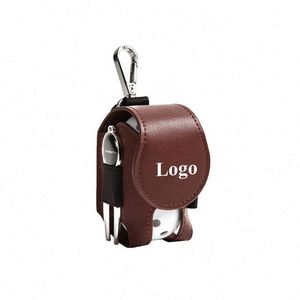 Porte-balles de golf personnalisé en cuir PU avec logo imprimé, mini sac de golf le plus vendu - Product Image 1