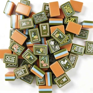 Art Green American Mahjong Tiles <strong>Set</strong> with 160 Custom 4-Layer Acrylic Luxury Family Game for Unisex Children Cardstock Tags - Product Image 2