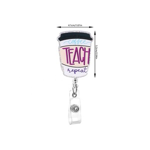 Porte-badge personnalisé en acrylique pailleté pour tasse à café porte-badge étudiant infirmier pour l'école et le <span class=keywords><strong>bureau</strong></span> <span class=keywords><strong>accessoires</strong></span> - Product Image 3