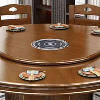 Ensemble de table et de chaises rondes en teck massif minimaliste moderne pour la maison ou l'hôtel pour une utilisation en restaurant