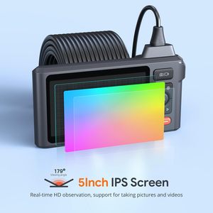 Caméra d'inspection des égouts <span class=keywords><strong>DEPSTECH</strong></span> avec écran IPS de 5 pouces, triple objectif, câble semi-rigide de 50 pieds et éclairage, type de support de données MicroSD - Product Image 2