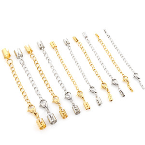 ชุดสายหนังต่อขยายพร้อมโซ่ ชุบทอง 18K PVD สแตนเลสสตีล ตัวล็อคแบบก้ามปู สำหรับทำสร้อยข้อมือ สร้อยคอ DIY - Product Image 5