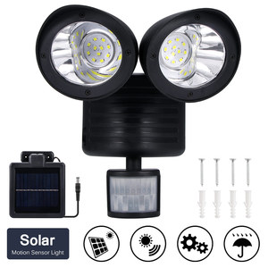 Lampe solaire IP65 à 22 LED avec double détecteur, projecteur étanche à capteur de mouvement, lampe murale extérieure pour jardin, cour, éclairage de sécurité de rue - Product Image 2