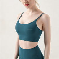 Débardeur de yoga en tissu pour femme, style nude, soutien-gorge de fitness d'été, dos élégant, petit bandeau, sous-vêtement de sport anti-choc pour le yoga