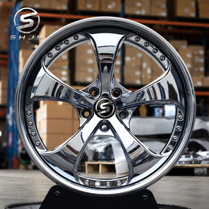 Juego de 2 Ruedas Forjadas Cromadas de 5 Radios y Diseño Cóncavo para <span class=keywords><strong>Corvette</strong></span> C6 C7 Viper Mustang <span class=keywords><strong>Shelby</strong></span>, Llantas Deportivas de 19, 20 y 21 Pulgadas - Product Image 2
