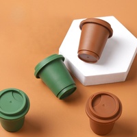 Pot en plastique cylindrique en forme de mini-tasse à café PP, imprimé en sérigraphie, impression personnalisée, conteneur vide pour crème pour les yeux
