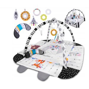 4 en 1 Multifonction Soft Toy Gym Rack 20 Balls Musical Playmat Cotton Activity Mat & Folding Fence 2cm Thick Baby Floor Cushion - Product Image 3