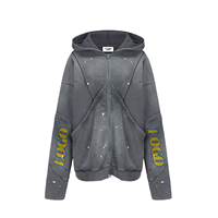 2025 bis 2026 Benutzer definiertes OEM/ODM-Logo Grafik druck Voll reiß verschluss Baumwoll-Kapuzen pullover Stickerei Sweatshirt Herren Hoodies