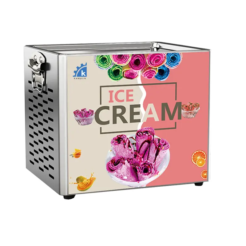 เครื่องทำไอศกรีมม้วน,เครื่องทำไอศกรีมแบบแผ่นเดียวทำความเย็นเครื่องทำโยเกิร์ตแช่แข็ง