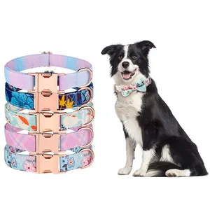 Niedliche Schleife Hunde halsband Verstellbare Halsbänder mit Haustier druck für kleine große Hunde Valentine Bowtie Halskette Welpen dekoration Haustier zubehör