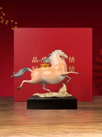 Usine en gros inventaire animal moule cadeau d'affaires grands ornements du zodiaque chinois coulée cheval en cuivre pur
