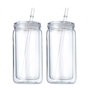 Gobelets PC à double paroi transparents sans BPA, 12oz 16oz, pour cadeaux DIY avec paillettes, avec couvercle pré-percé pour gobelet et paille, globe à neige en acrylique, pour enfants et usage général - Product Image 1
