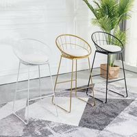 Tabouret de bar créatif nordique, chaise de comptoir moderne à dossier haut pour la maison, les salons de thé et les magasins de vêtements