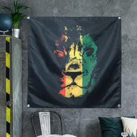 Bandera de Jamaica con León Rasta Reggae, Poliéster, 3x3 Pies, para Colgar en la Pared, 4 Ojales, Bandera Personalizada para Interiores, Música Rock