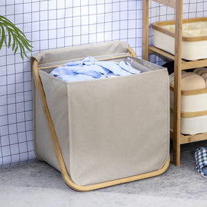 Laundry <b>Basket</b> <b>Large</b> Capacity Rectangle Oxford Cloth Foldable Clothing Organizer For Bathroom Khaki - Product Image 2