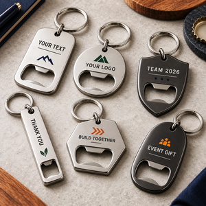Porte-clés ouvre-bouteille personnalisés en acier inoxydable, logo personnalisé, cadeaux promotionnels d'entreprise, fabrication OEM ODM - Product Image 1
