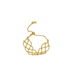 Xinfly Vente en gros Bijoux en or massif Au750, Bague chaîne de doigt réglable en or véritable 18 carats, motif dentelle, tendance et délicate, pour Femme et Fille - Product Image 2