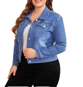 แจ็คเก็ตยีนส์ผู้หญิงสไตล์ดอทสั่งทำคุณภาพสูง เสื้อครอปท็อปผ้าฝ้าย แฟชั่นลำลองสำหรับผู้หญิง - Product Image 4