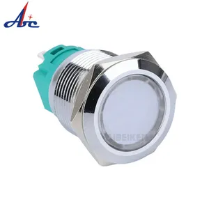 IP67 Ultra Short Push Button Switch Flat Metal Momentary Stainless Steel NO Pin Terminal Waterproof Factory Price 19mm 22mm 25mm