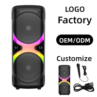 Haut-parleur sans fil portable haute performance ABS-6206, son surround TWS, lumière RGB, micro filaire, idéal pour pique-nique en extérieur, logo personnalisé