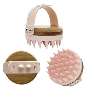 FYD, nuevo diseño, Material de bambú, salón, masaje del cuero cabelludo, cuidado del cabello, baño, ducha, champú, cepillo, dientes de silicona suave - Product Image 4