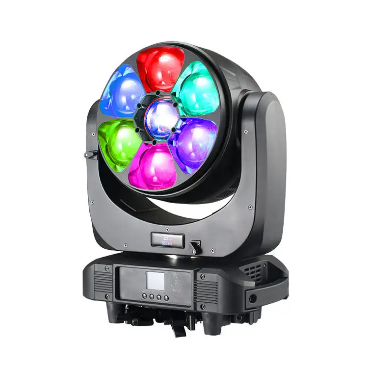 Controle de Pixel 7x60W Lira Lava RGBW LED Grande Beam Zoom Cabeça Movendo com Lente Giratória Infinita