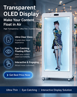 Écran tactile vertical transparent de 49 pouces, 120 Hz, verre trempé ultra-clair avec animation SDK pour magasin de détail et aquarium