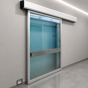 Puerta Corredera de Panel de Vidrio con Marco de Aluminio, Apertura y Cierre Automáticos, Puerta Corredera para Cuarto Limpio - Product Image 1