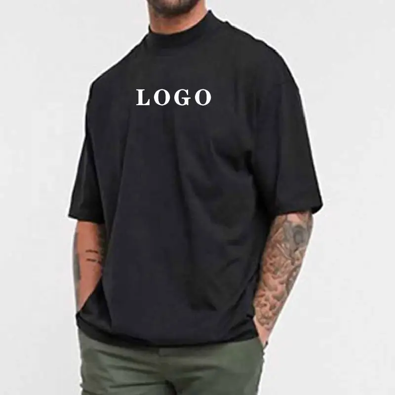 YITE 프리미엄 블랙 블랭크 티 셔츠 코튼 오버사이즈 빈티지 스트리트웨어 스크린 프린트 티셔츠 제조업체 맞춤형 코튼 티셔츠