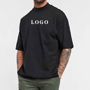 YITE Premium Black Blank Tee Shirt Coton Oversized Vintage Streetwear Screen Print T-Shirt Manufacturer Custom Cotton T Shirt