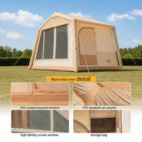 Cabane de glamping gonflable haut de gamme - Tente automatique imperméable 420D ultra résistante pour l'extérieur (États-Unis/UE)