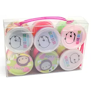 Kotak PVC 12 warna menyesuaikan mainan tidak beracun anak-anak busa tanah liat kering udara