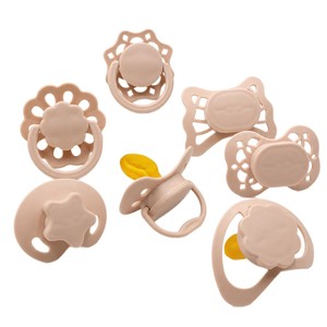 Ciuccio in lattice per neonati con guscio in PP ecologico, anti-colica, per calmare il sonno del bambino, tettarella a flusso medio, colore solido - Product Image 1