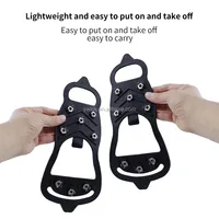 Crampons antidérapants portables pour chaussures de randonnée et d'alpinisme en PVC TPE avec semelle intermédiaire, 8 pointes, pour glace et neige, avec sac de transport en PE
