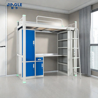 Lit superposé en métal avec bureau, 2000*900mm, pour dortoir, appartement, lit superposé moderne en métal pour université, auberge, adulte, vente en gros d'usine