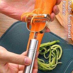Éplucheur en acier inoxydable multifonction pour fruits et légumes, râpe, éplucheur julienne, trancheuse pour melon, pomme de terre, carotte, concombre, outil de cuisine domestique - Product Image 2